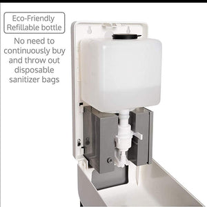 Touchless Hand Sanitizer Dispenser Automatic Portable Hand sanitizing Station with Steel Floor Stand, ZenLyfe, Drip Catcher Infrared Sensor Refillable 1200ml Bottle - White