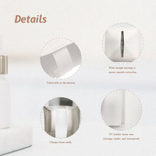 Load image into Gallery viewer, Tissue Box Cover Holder, Modern Square Decorative PU Leather Organizer with Bottom Belt for Bathroom Countertop, Nightstand, Office Desk, The Hillary Style(5.1''*5.1''*5.1'', White)