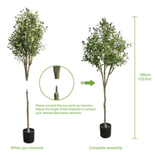Load image into Gallery viewer, The Hillary Style Artificial Olive Tree Fake Potted Olive Plant with Super Dense Olive Branches and Olive Fruits for Indoor Decor Outdoor Modern Home Office Living Room Office Gift, 70.9 Inch