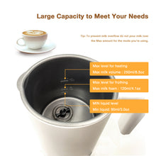 Load image into Gallery viewer, Zen Lyfe Milk Frother and Steamer Coffee Frother for Hot and Cold Foam 4-IN-1 Automatic Stainless Steel 8.05oz Milk Warmer Electric Milk Frother for Coffee, Latte, Macchiato The Hillary Style