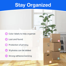 Load image into Gallery viewer, Smart QR Code Labels, Color Coded Scannable Stickers for Storage Bins, Moving and Organization, Pack and Track Inventory, Lost and Found Labels for Laptop, Water Bottle and More, 48 Labels