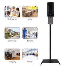 Load image into Gallery viewer, Touchless Hand Sanitizer Dispenser Automatic Portable Hand sanitizing Station with Steel Floor Stand, ZenLyfe, Drip Catcher Infrared Sensor Refillable 1000ml Bottle - Black