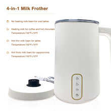 Load image into Gallery viewer, Zen Lyfe Milk Frother and Steamer Coffee Frother for Hot and Cold Foam 4-IN-1 Automatic Stainless Steel 8.05oz Milk Warmer Electric Milk Frother for Coffee, Latte, Macchiato The Hillary Style